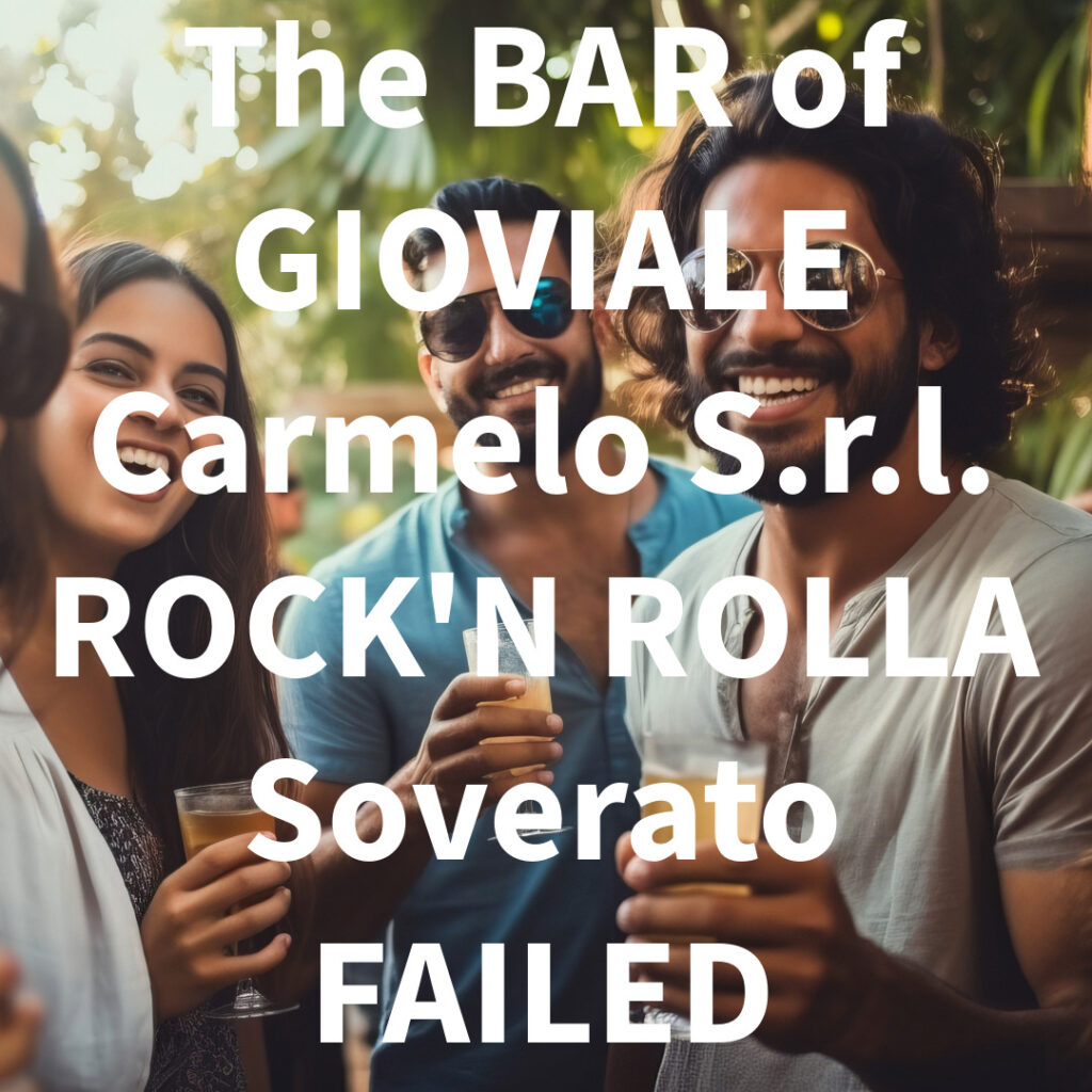 The BAR of GIOVIALE Carmelo S.r.l. ROCK'N ROLLA Soverato FAILED